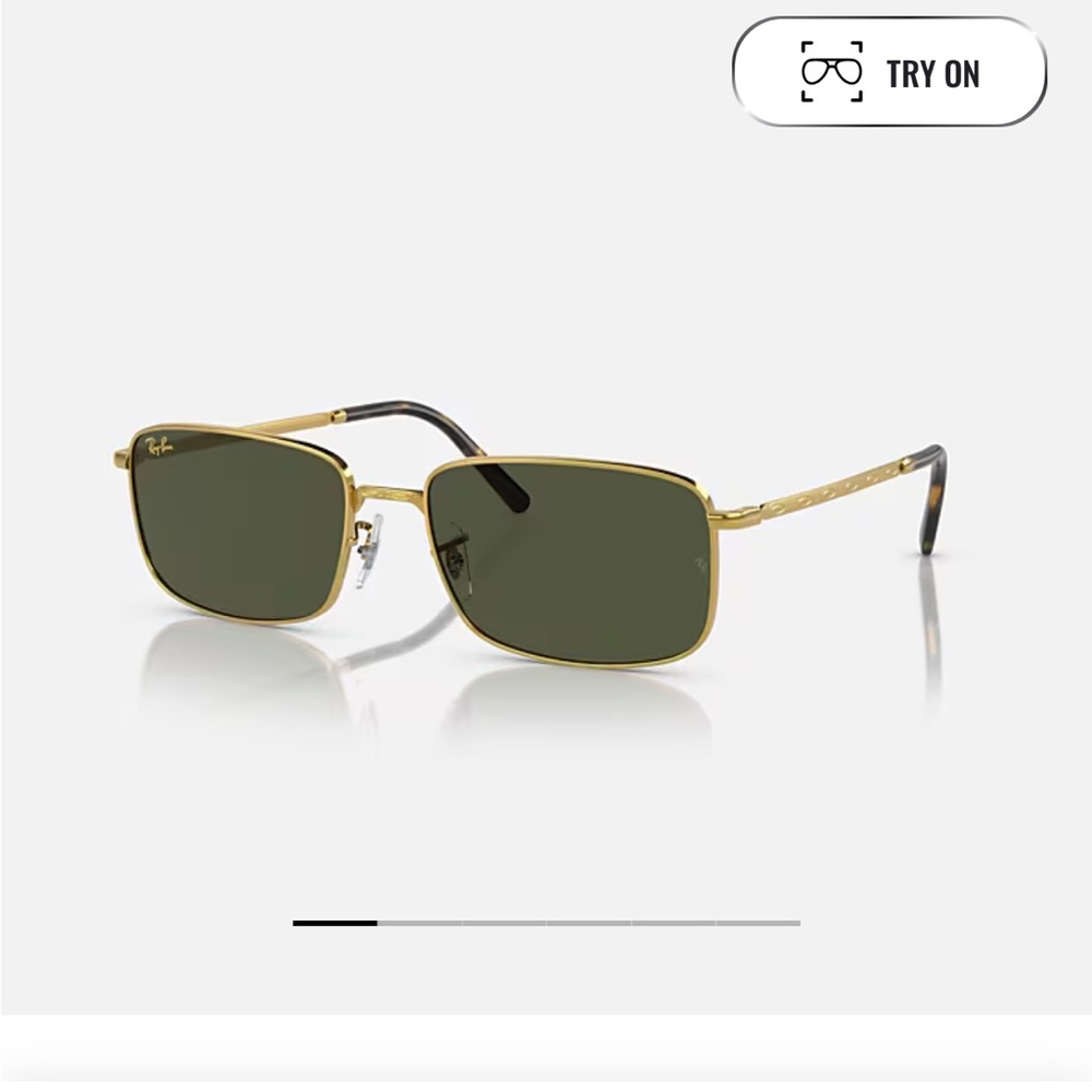 Ray-Ban Legend 3717 Gold Metal Frame and Dark Green Lenses Brand New in Box